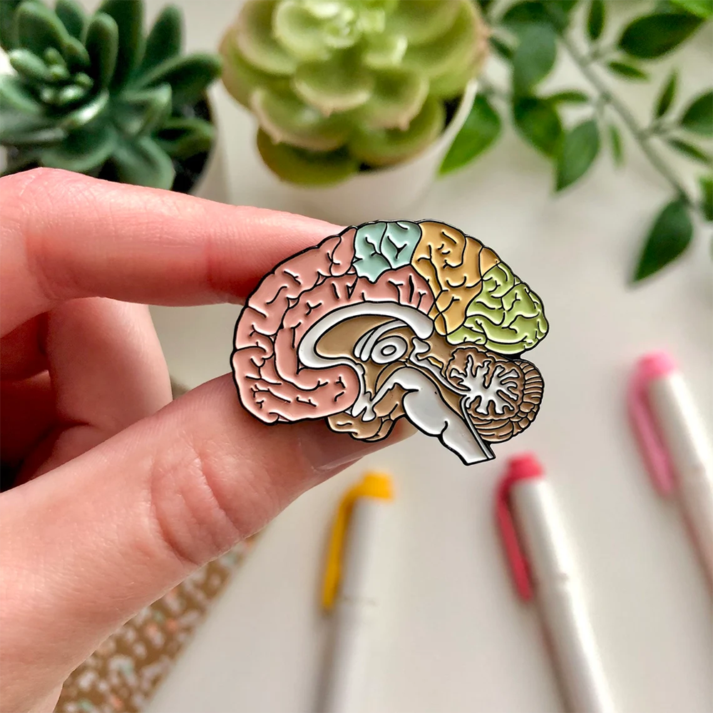 Colorful Enamel Brain Pin Colorful Enamel Brain Pin
