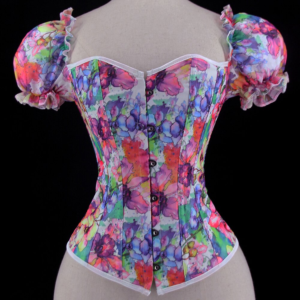Colorful Floral Corset Blouse Colorful Floral Corset Blouse