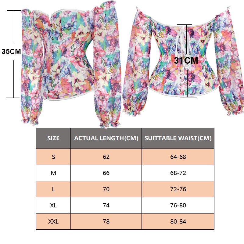 Colorful Floral Corset Blouse Colorful Floral Corset Blouse