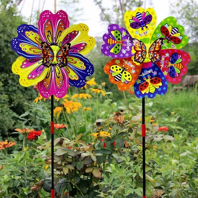 Colorful Flower Windmill Garden Decor Colorful Flower Windmill Garden Decor