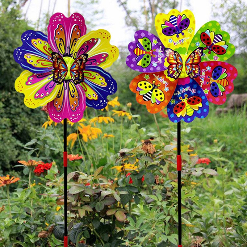 Colorful Flower Windmill Garden Decor