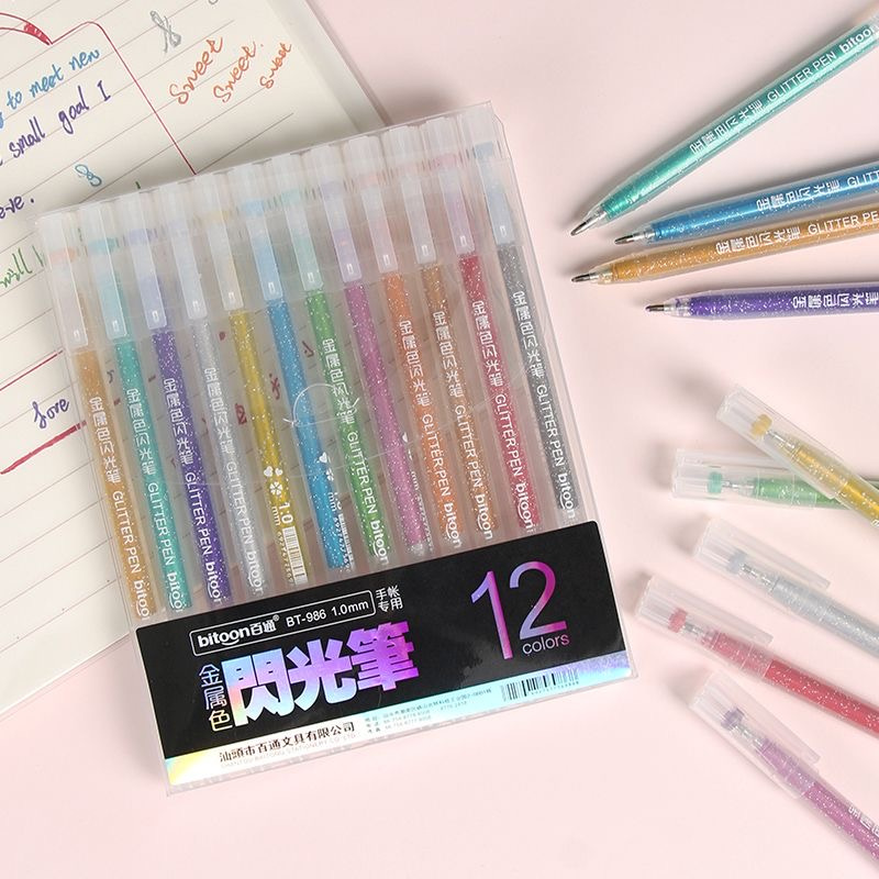Colorful Glitter Gel Pens Set (12 pcs) Colorful Glitter Gel Pens Set (12 pcs)