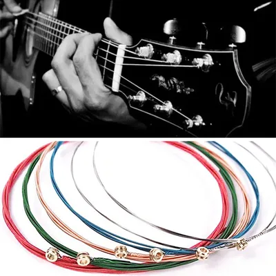 Colorful Guitar Strings Rainbow Set (6 Pcs)