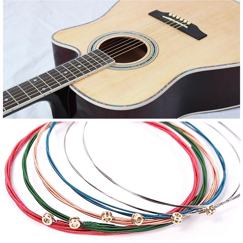 Colorful Guitar Strings Rainbow Set (6 Pcs)