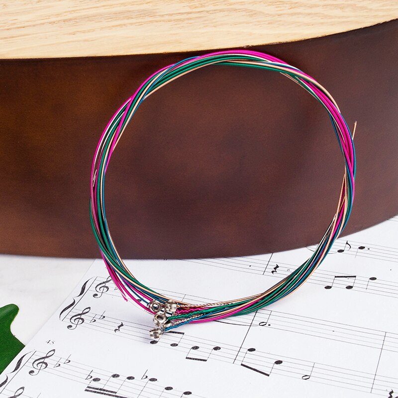 Colorful Guitar Strings Rainbow Set (6 Pcs)