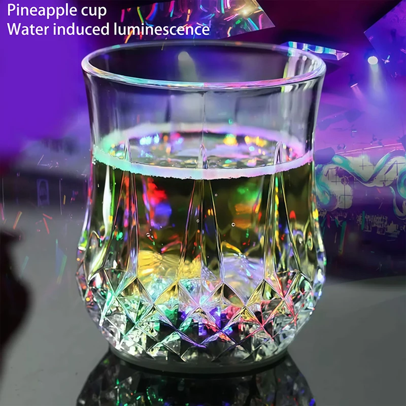 Colorful LED Light Up Pineapple Cup Flashing Glowing Water Cup For Bar Nightclub