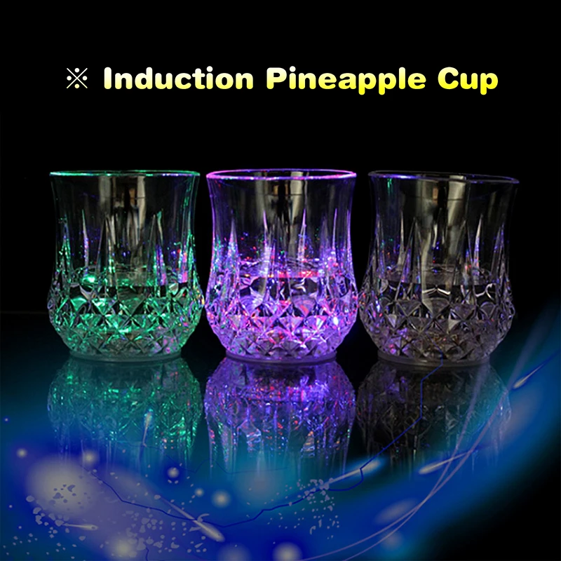 Colorful LED Light Up Pineapple Cup Flashing Glowing Water Cup For Bar Nightclub