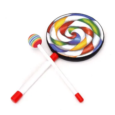 Colorful Lollipop Drum with Drumstick