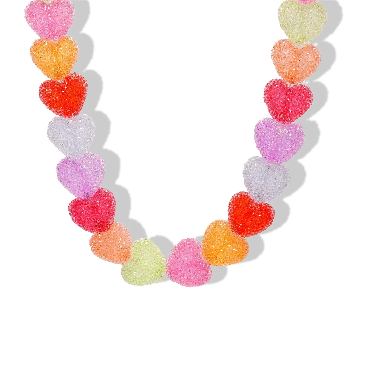 Colorful Love Candy Resin Necklace, Cute Love Candy, Niche Design, Collarbone Chain Women's Gift Necklace