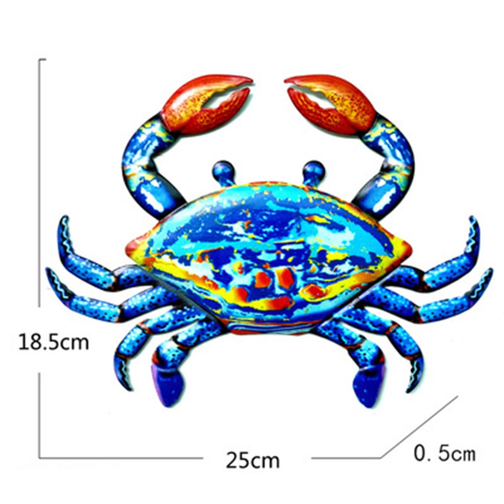 Colorful Metal Crab Wall Decor Colorful Metal Crab Wall Decor