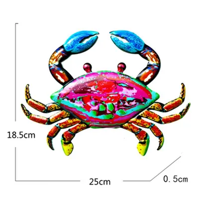Colorful Metal Crab Wall Decor Colorful Metal Crab Wall Decor