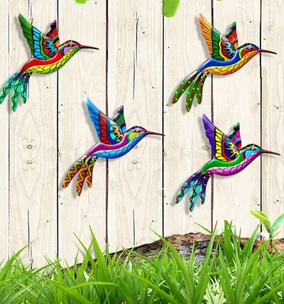 Colorful Metal Hummingbird Wall Art Colorful Metal Hummingbird Wall Art