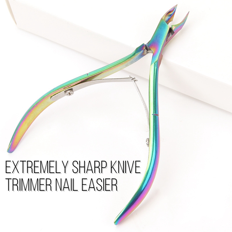 Colorful Nail Cuticle Nipper Clipper Colorful Scissor Plier Dead Skin Remover Clear Nail Art Tool for Beauty Salon