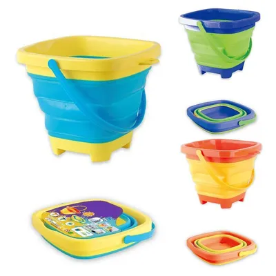 Colorful Plastic Collapsible Beach Bucket