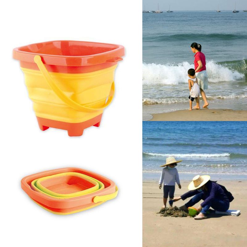 Colorful Plastic Collapsible Beach Bucket