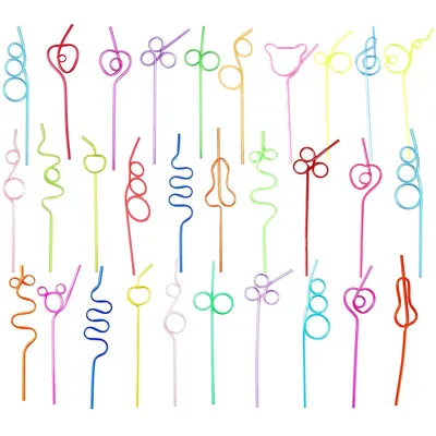 Colorful Plastic Curly Straws (30 Pcs) Colorful Plastic Curly Straws (30 Pcs)