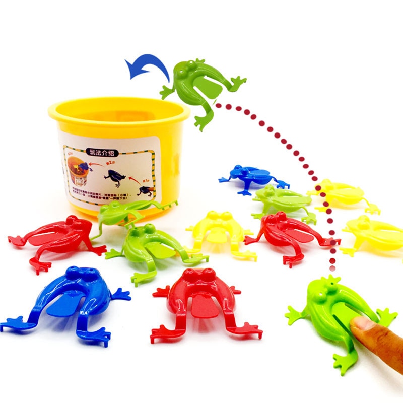 Colorful Plastic Jumping Frog Toys (5 pcs)