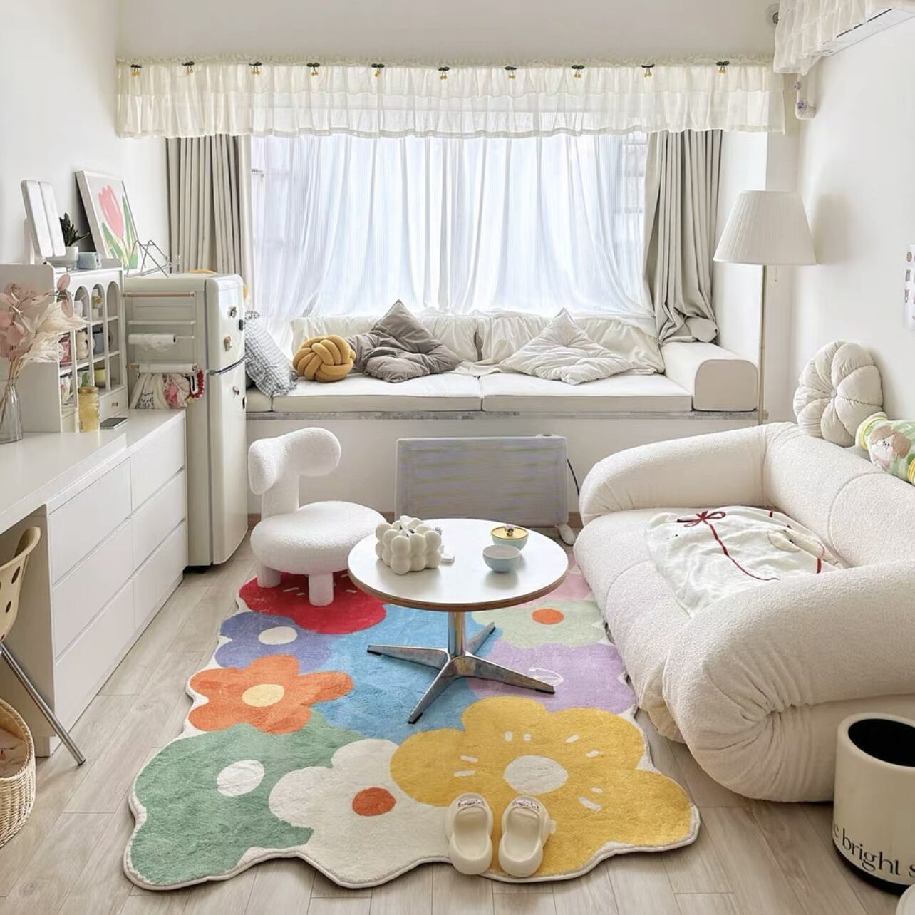 Colorful Polyester Flower Floor Mat Colorful Polyester Flower Floor Mat