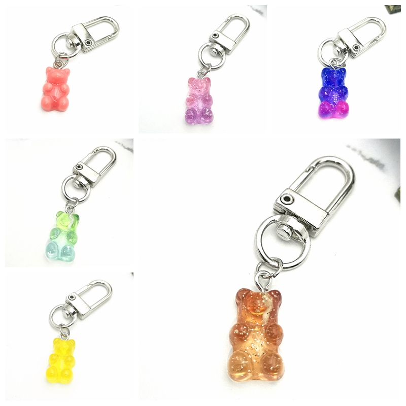 Colorful Resin Gummy Bear Keychain Colorful Resin Gummy Bear Keychain
