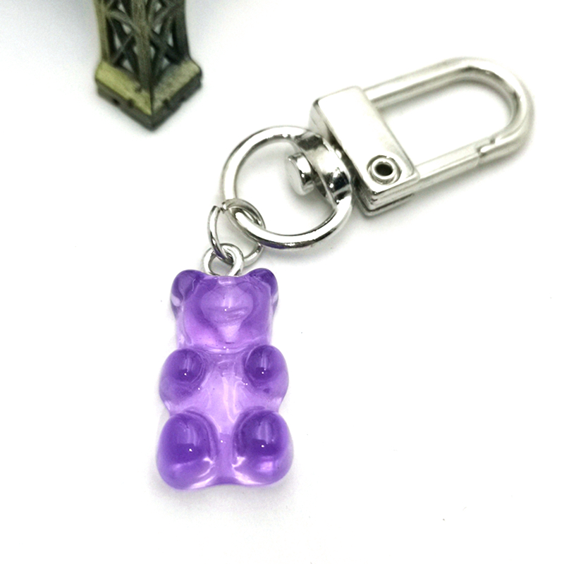 Colorful Resin Gummy Bear Keychain
