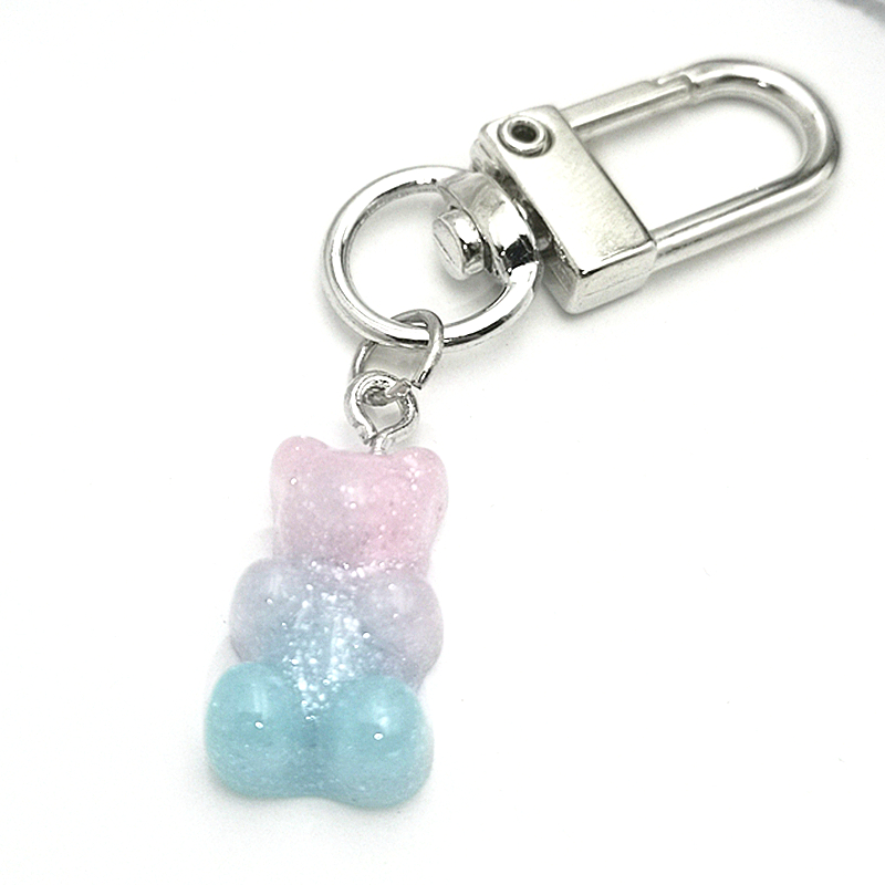 Colorful Resin Gummy Bear Keychain