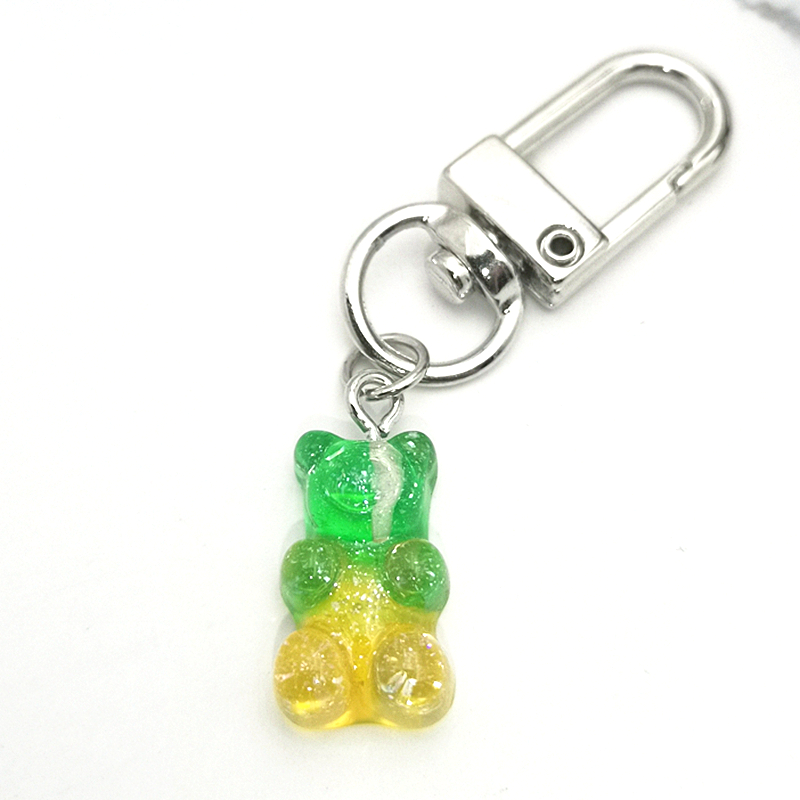Colorful Resin Gummy Bear Keychain