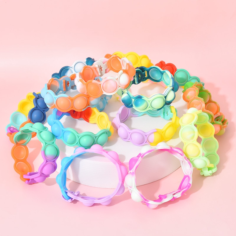 Colorful Silicone Fidget Popper Bracelet Colorful Silicone Fidget Popper Bracelet