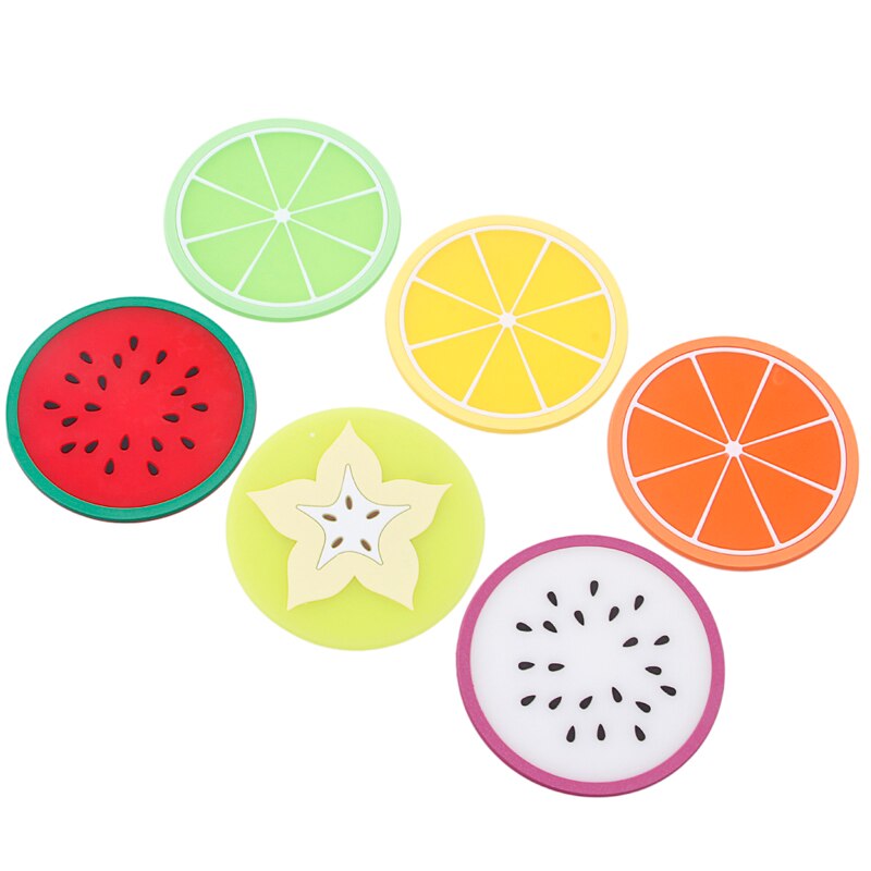 Colorful Silicone Fruit Coaster (6 pcs) Colorful Silicone Fruit Coaster (6 pcs)