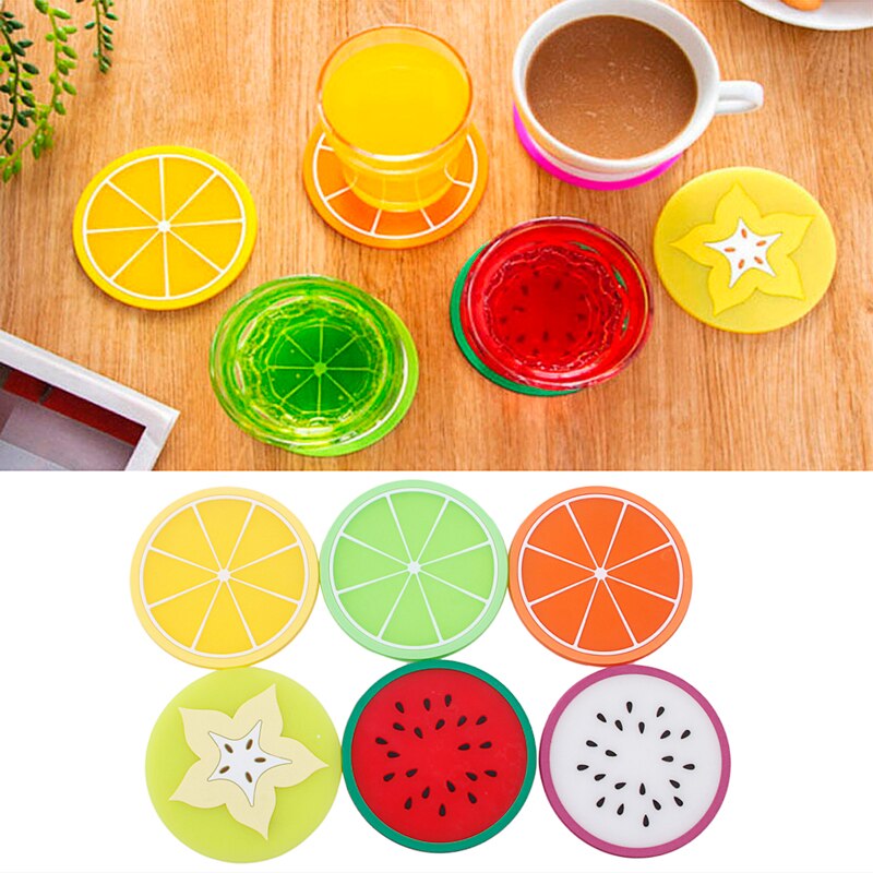 Colorful Silicone Fruit Coaster (6 pcs) Colorful Silicone Fruit Coaster (6 pcs)