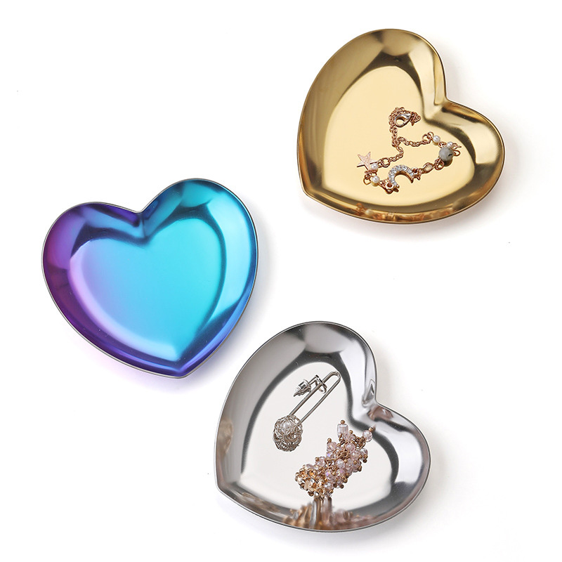 Colorful Stainless Heart Trinket Dish