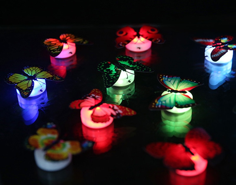 Colorful Stick On LED Butterfly Lights (5 pcs)