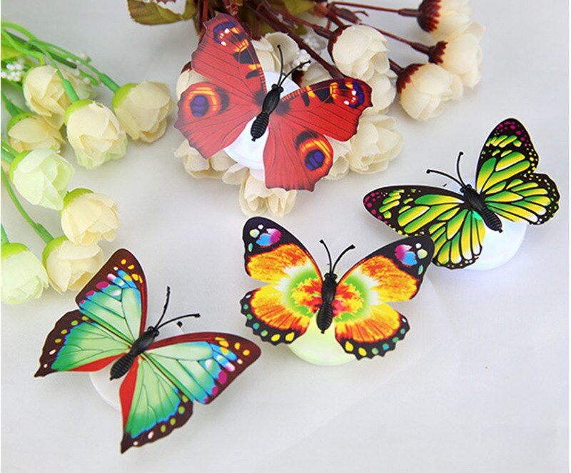 Colorful Stick On LED Butterfly Lights (5 pcs)