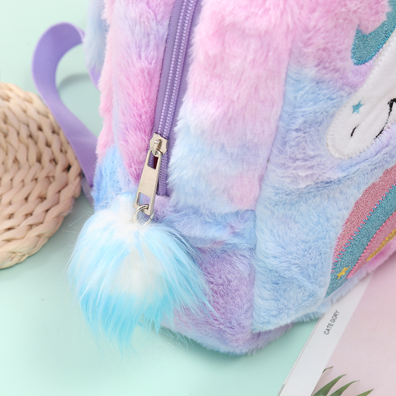 Colorful Unicorn Plush Backpack