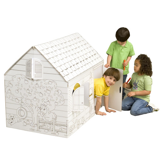 Coloring Cardboard House Craft Playhouse Coloring Cardboard House Craft Playhouse