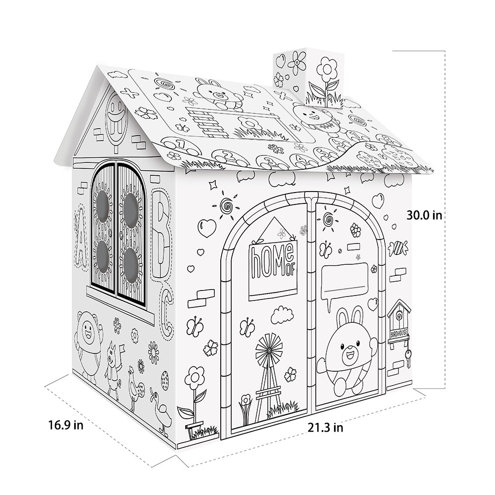 Coloring Cardboard House Craft Playhouse Coloring Cardboard House Craft Playhouse