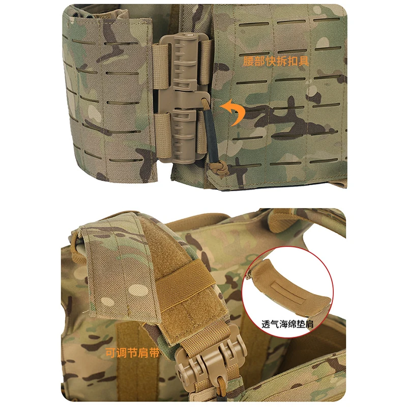 Combat Vest 6094 Quick Detachable Light Laser Cut Tactical Vest Black Gear To Carry Protective Plate Combat Vest 6094 Quick Detachable Light Laser Cut Tactical Vest Black Gear To Carry Protective Plate