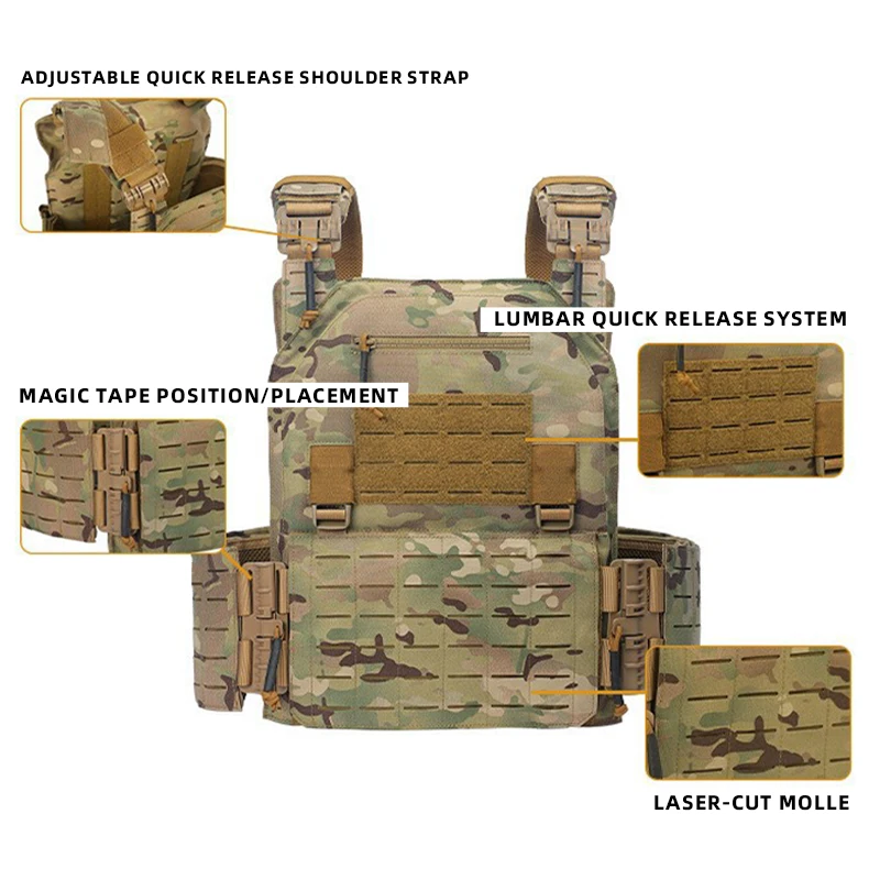 Combat Vest 6094 Quick Detachable Light Laser Cut Tactical Vest Black Gear To Carry Protective Plate Combat Vest 6094 Quick Detachable Light Laser Cut Tactical Vest Black Gear To Carry Protective Plate