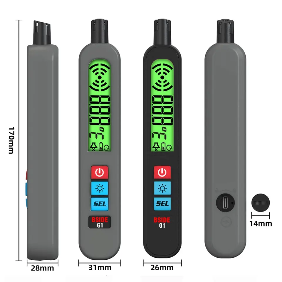 Combustible Gas Detector Portable Charging Model Natural Gas Coal Gas Leakage Alarm Air Temperature and Humidity Test