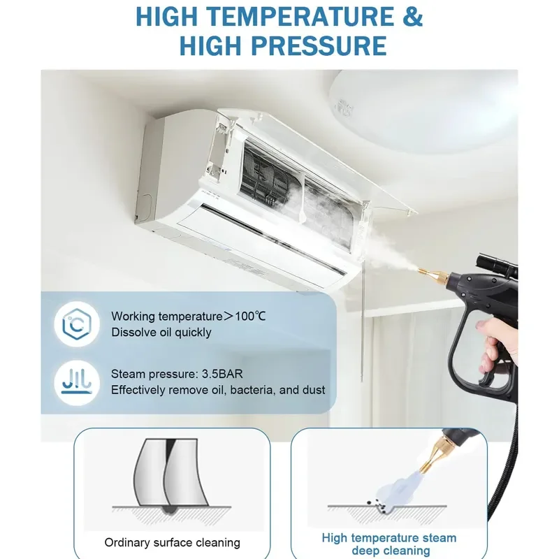 Commercial Household 3000W Steam Cleaner Adjusted Function Air Conditioning Kitchen Hood Car Steaming Cleaner Alkaline