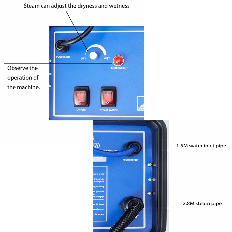 Commercial Household 3000W Steam Cleaner Adjusted Function Air Conditioning Kitchen Hood Car Steaming Cleaner Alkaline