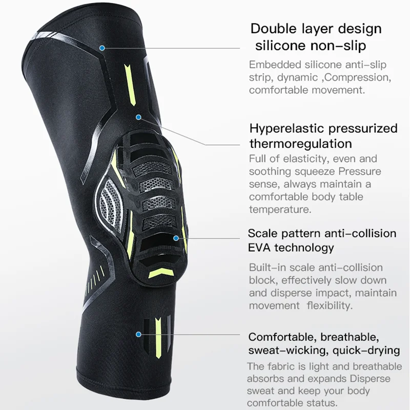 Compression Sports Knee Pads With High Elasticity Breathability Shock Absorption For Running Arthritis To Alleviate Compression Sports Knee Pads With High Elasticity Breathability Shock Absorption For Running Arthritis To Alleviate