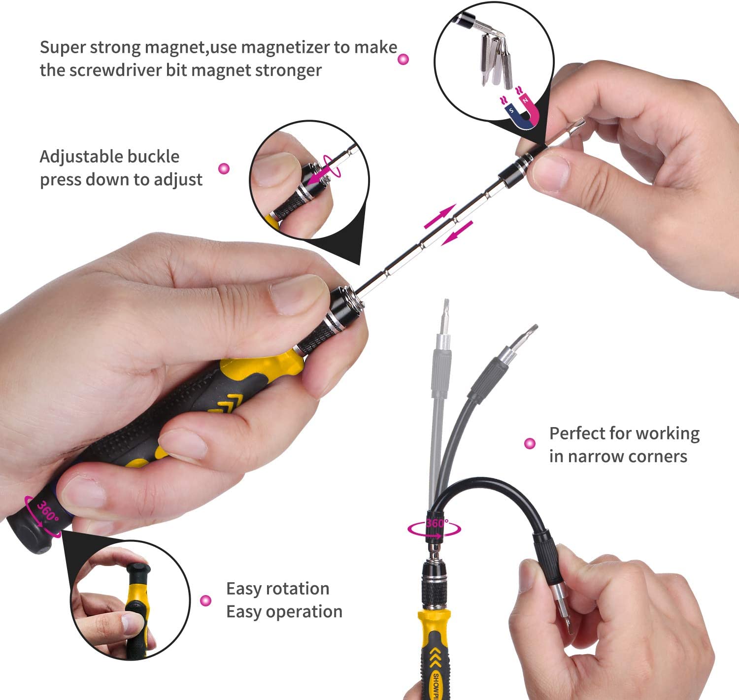 Computer Repair Kit,122 in 1 Magnetic Laptop Screwdriver Kit, Precision Screwdriver Set, Small Impact Screw Driver Set