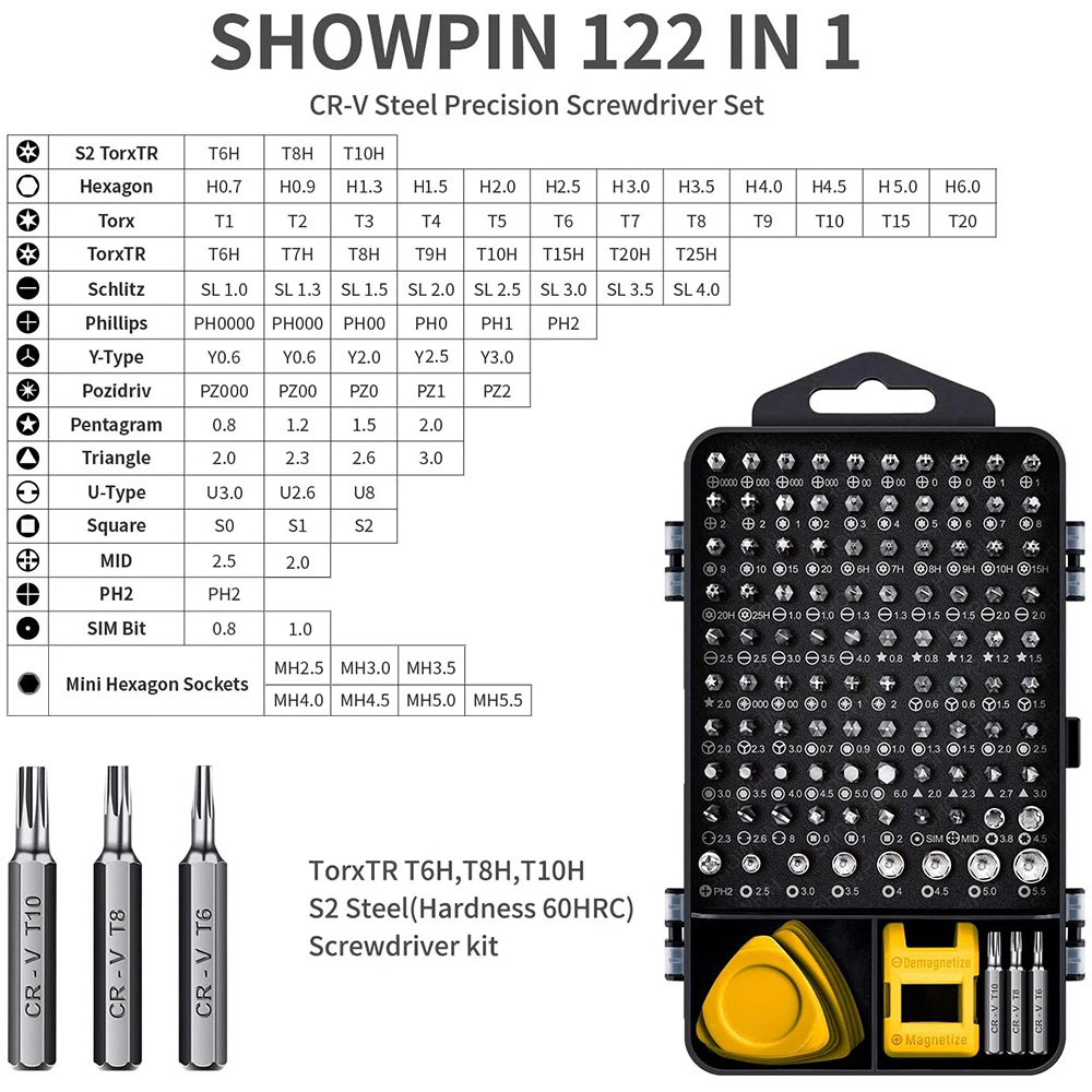 Computer Repair Kit,122 in 1 Magnetic Laptop Screwdriver Kit, Precision Screwdriver Set, Small Impact Screw Driver Set