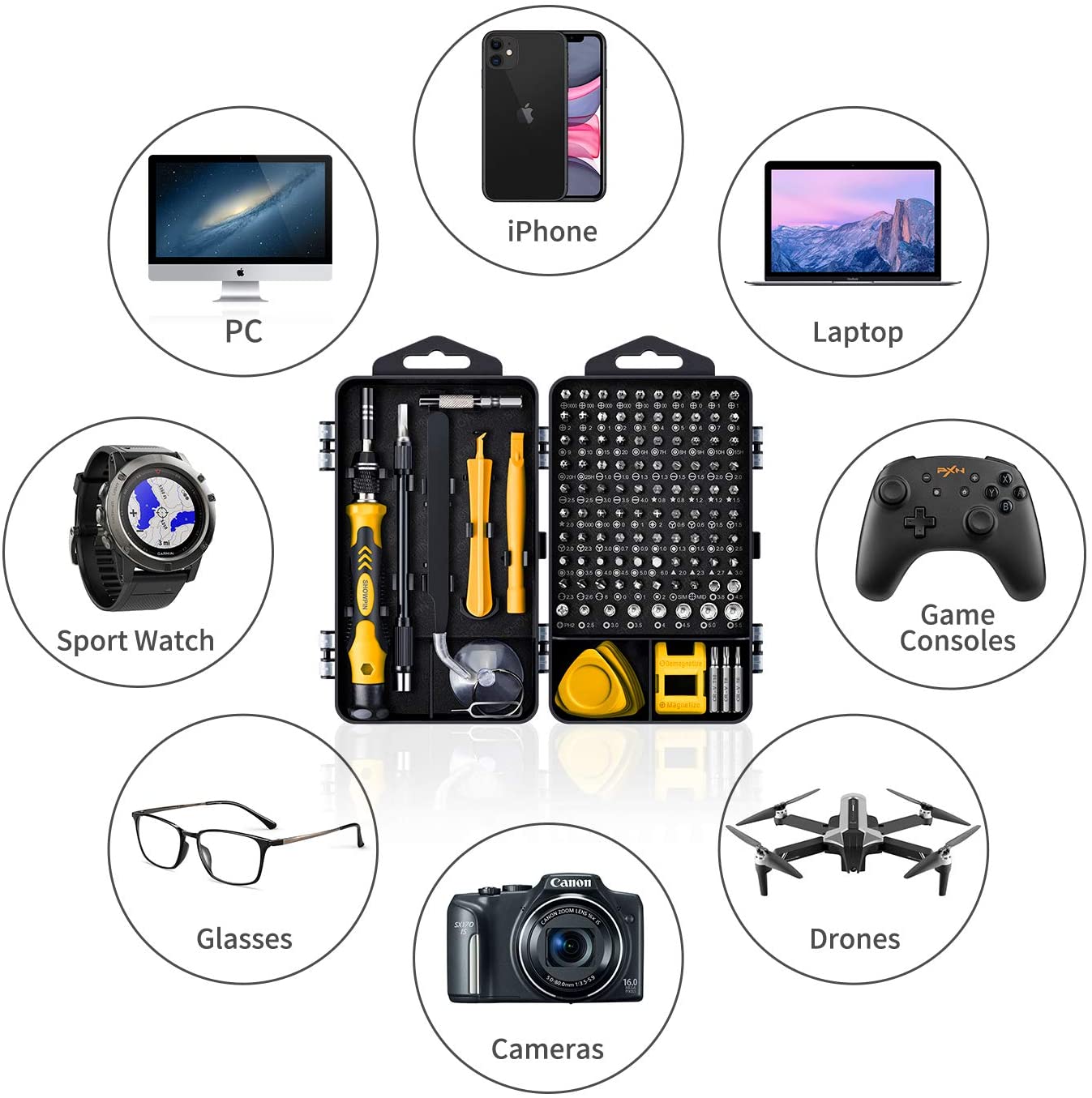 Computer Repair Kit,122 in 1 Magnetic Laptop Screwdriver Kit, Precision Screwdriver Set, Small Impact Screw Driver Set