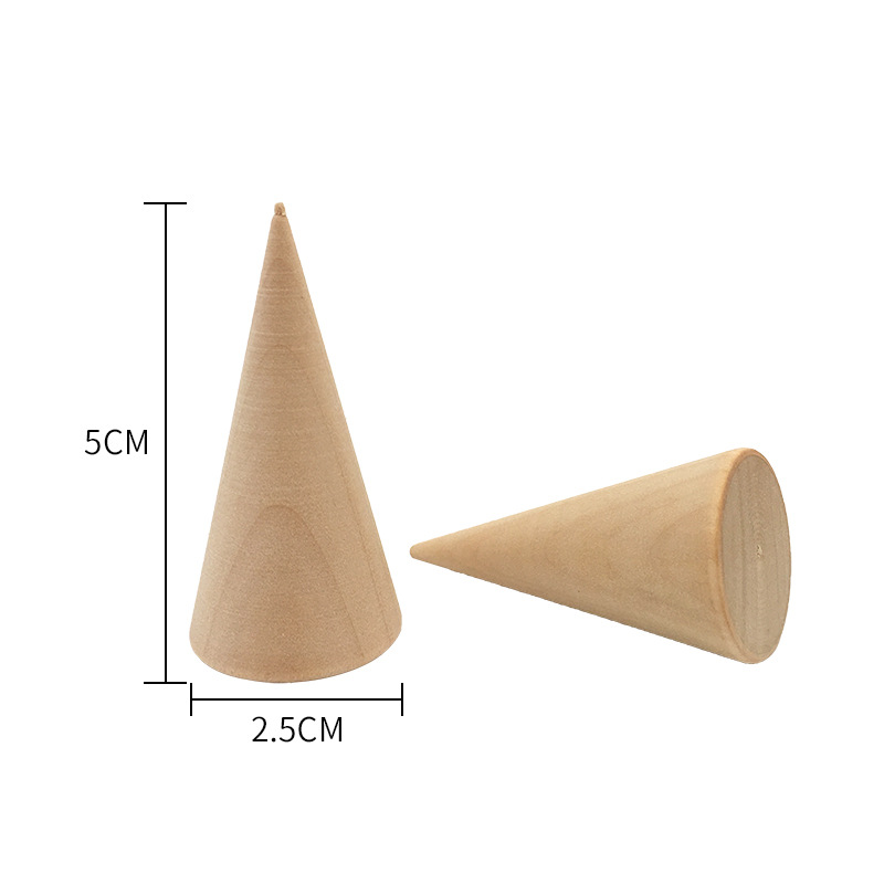 Cone Wooden Ring Display (6 pcs)