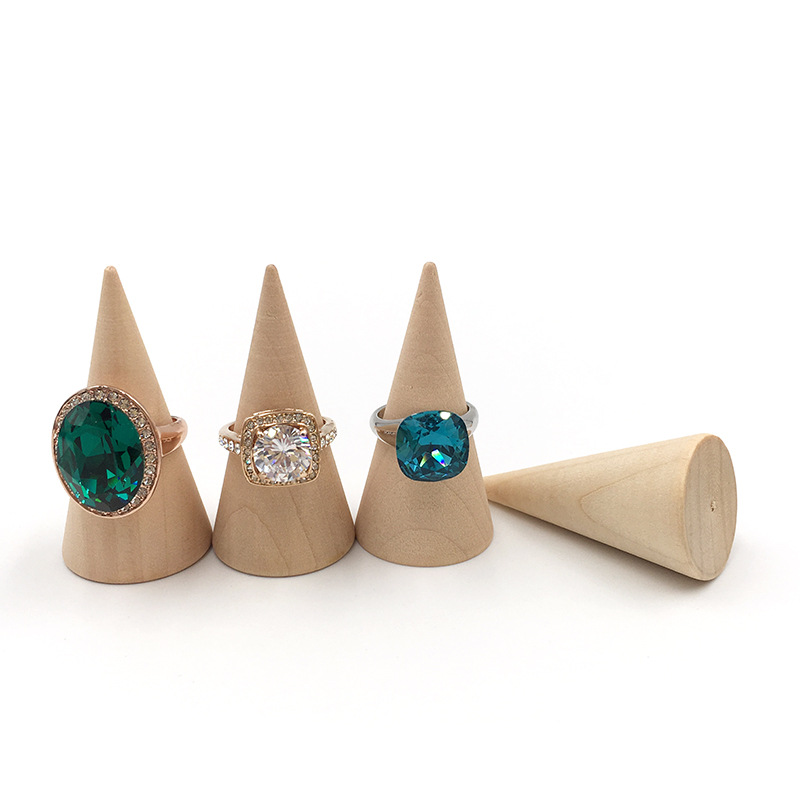 Cone Wooden Ring Display (6 pcs)
