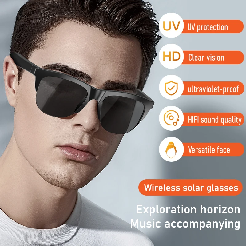 Connected Bezel IP4 Waterproof Parasol Wireless Stereo Android Glasses With Bluetooth Headphones Sport Electric Scooter