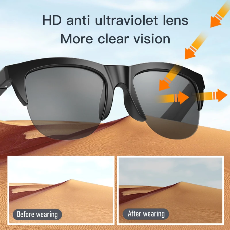 Connected Bezel IP4 Waterproof Parasol Wireless Stereo Android Glasses With Bluetooth Headphones Sport Electric Scooter