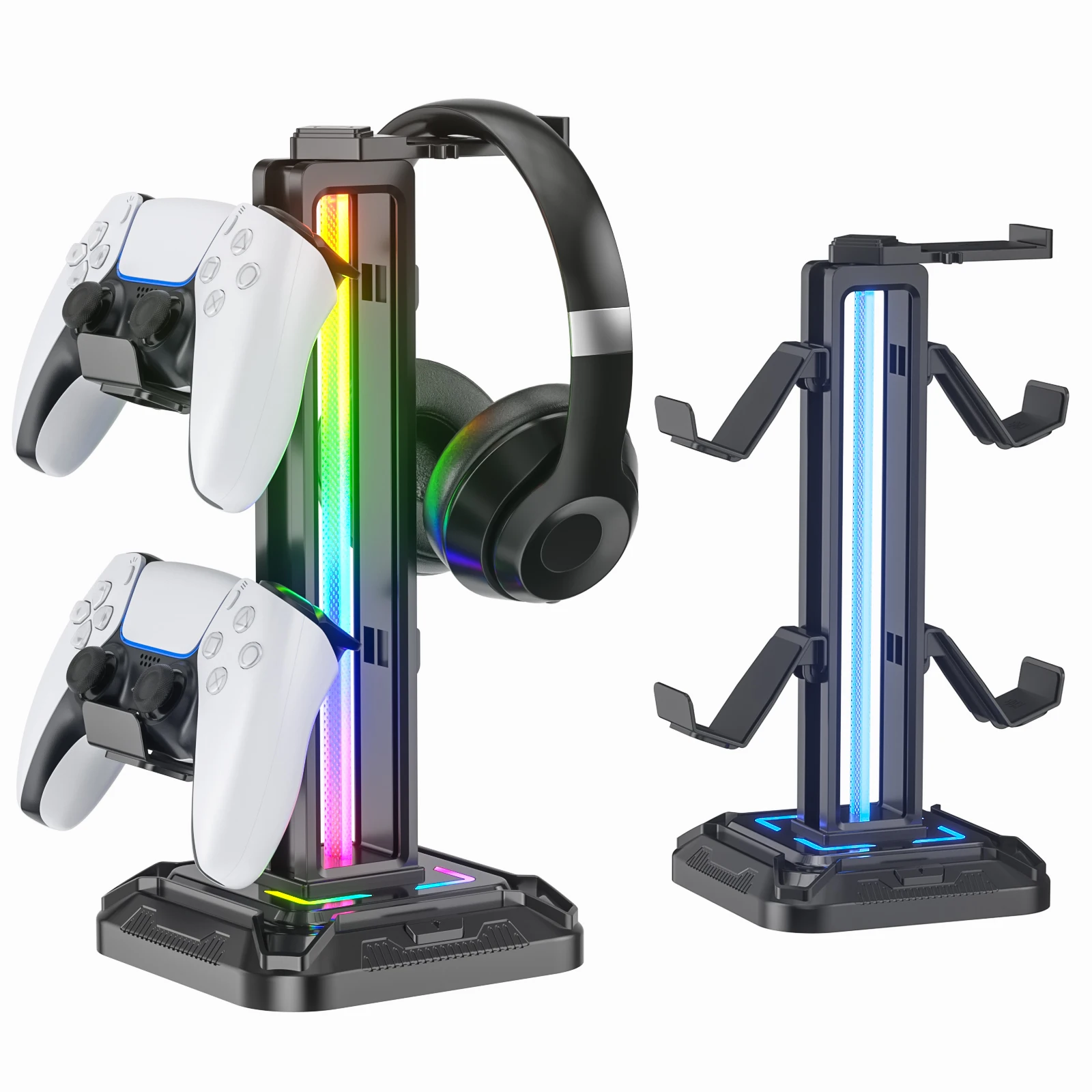 Controller Stand with 9 Light Modes Headset Holder for Desk Rotatable Headphone Stand Detachable Controller Hook Controller Stand with 9 Light Modes Headset Holder for Desk Rotatable Headphone Stand Detachable Controller Hook