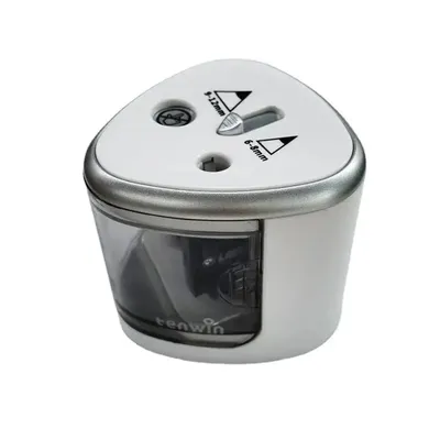 Convenient Electric Double Hole Pencil Sharpener – Quick Easy Sharpening for 6-12mm Pencils Convenient Electric Double Hole Pencil Sharpener – Quick Easy Sharpening for 6-12mm Pencils